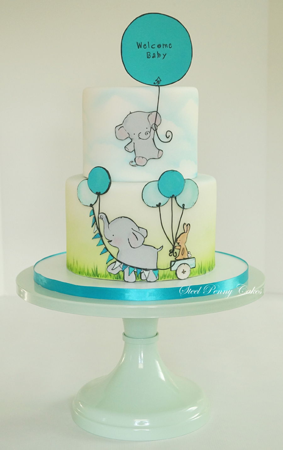 Elephant Baby Shower Cake