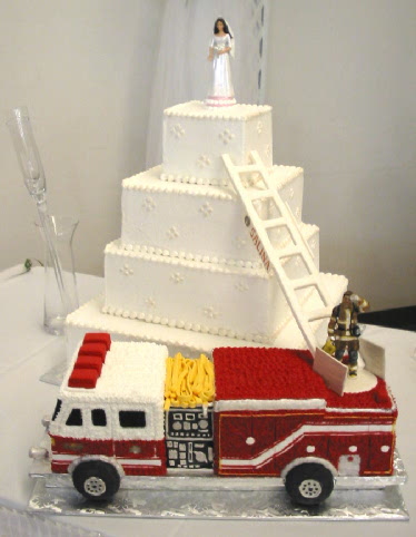 Fire Truck Wedding Cake