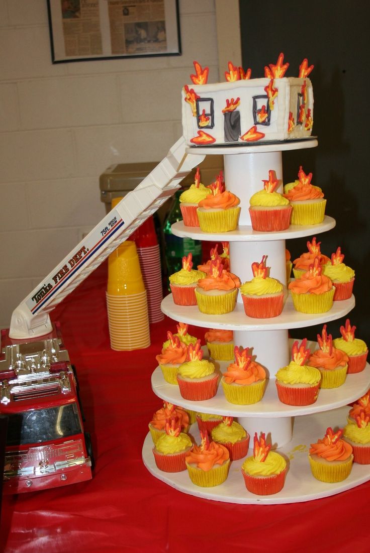 Firefighter Cupcake Cake