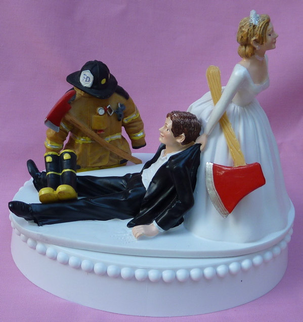 Firefighter Wedding Cake Topper