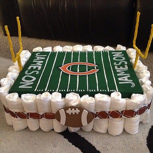 Football Baby Shower Diaper Cake