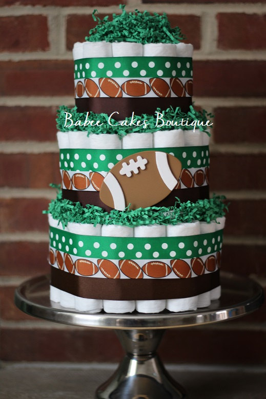 Football Diaper Cakes for Baby Showers