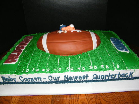 Football Themed Baby Shower Cake