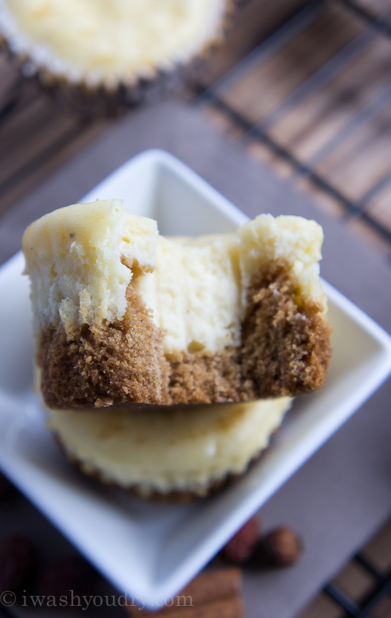 Gingerbread Eggnog Cheesecakes with Cookie Crust