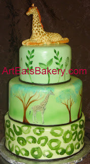 Giraffe Theme Baby Shower Cake