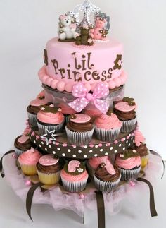 Girl Baby Shower Cupcake Tower