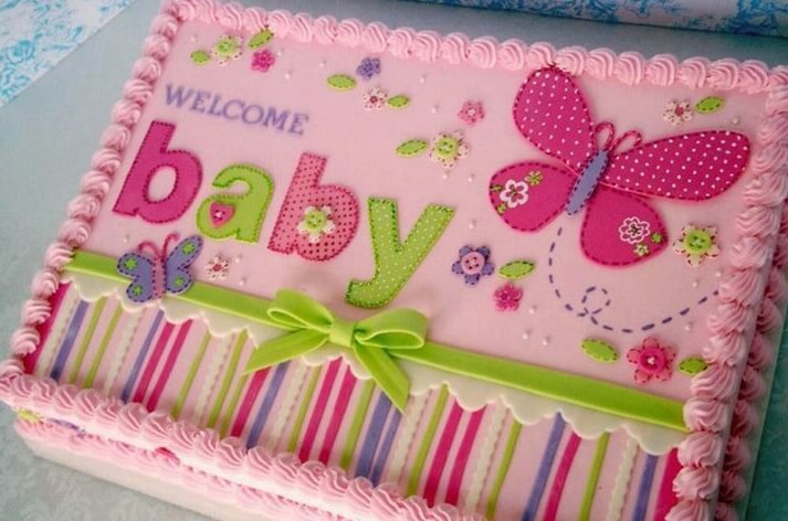 Girl Baby Shower Sheet Cake