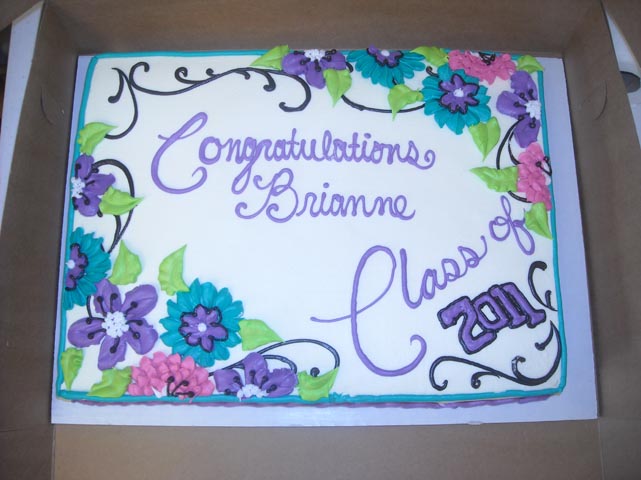 Graduation Cake with Flowers