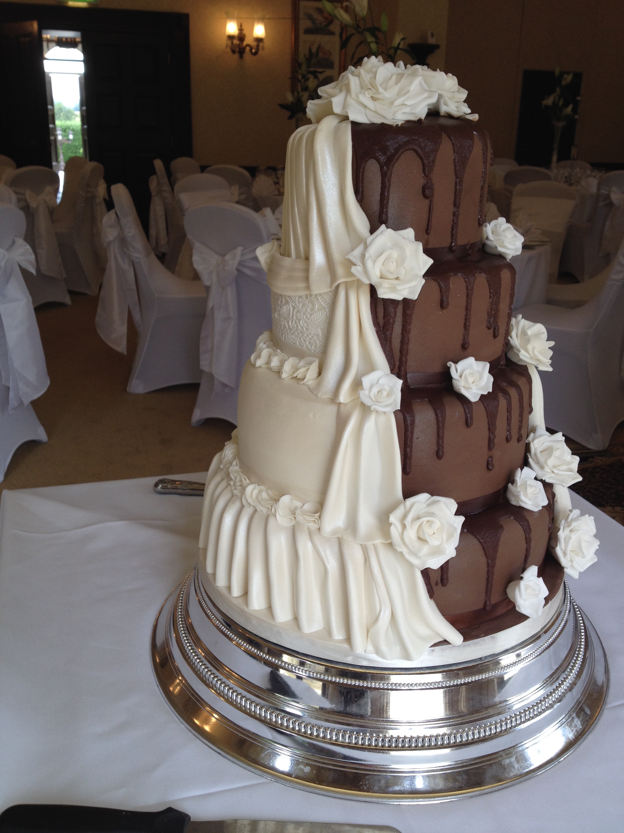 Half Chocolate Wedding Cake