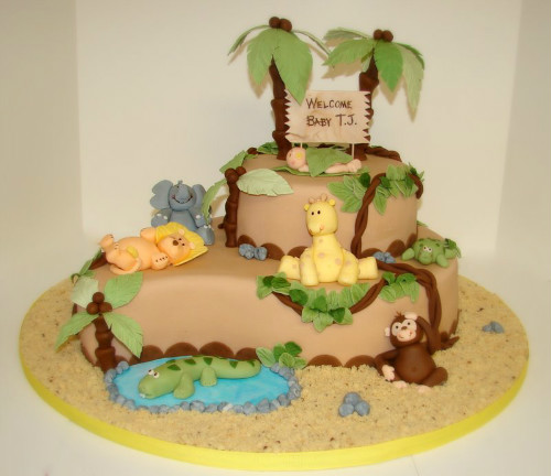 Jungle Theme Baby Shower Cake