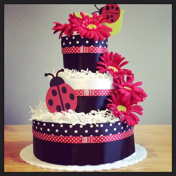 Lady Bug Diaper Cake