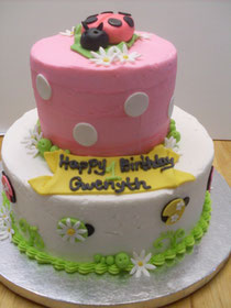 Ladybug Buttercream Birthday Cake