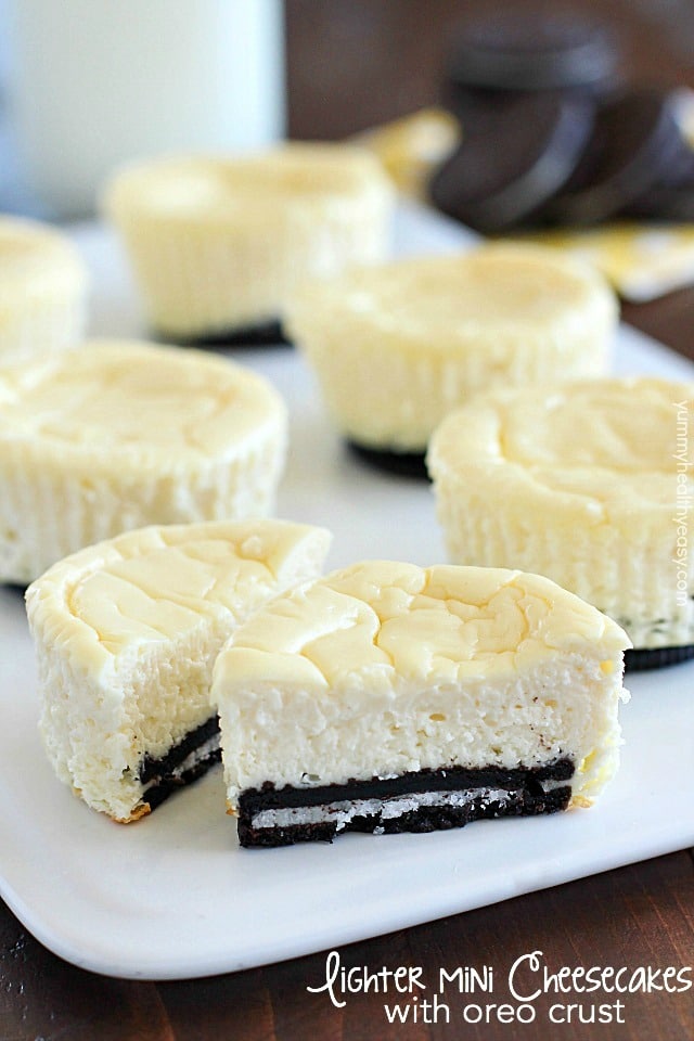 Lighter Mini Cheesecakes with Oreo Crust