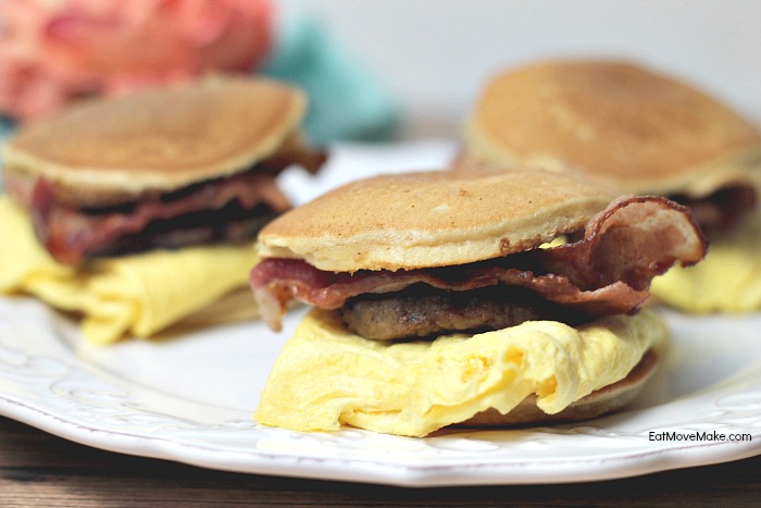 Mini Pancake Sausage Breakfast Sandwiches