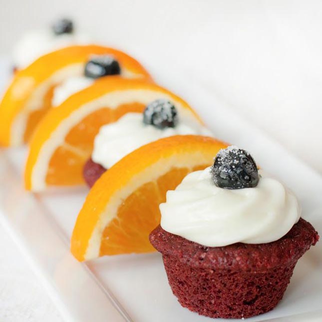 Mini Red Velvet Cupcakes with Cream Cheese Frosting