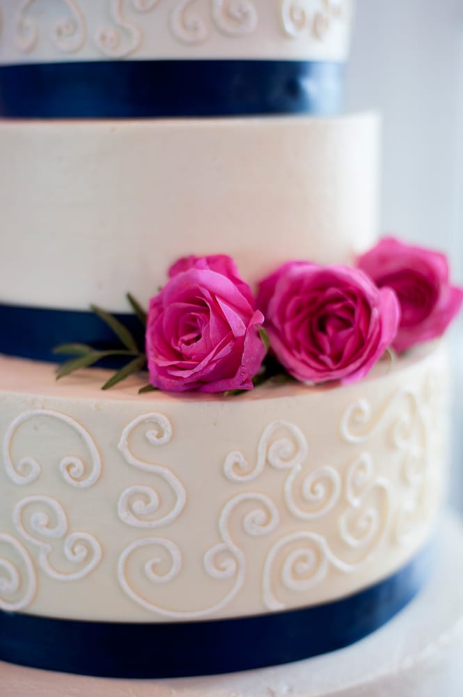 Navy-Blue-And-Pink-Wedding-Cake