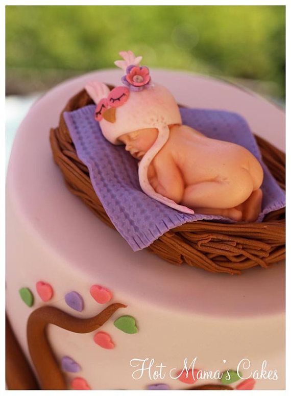 Owl Cake Topper Sleeping Baby