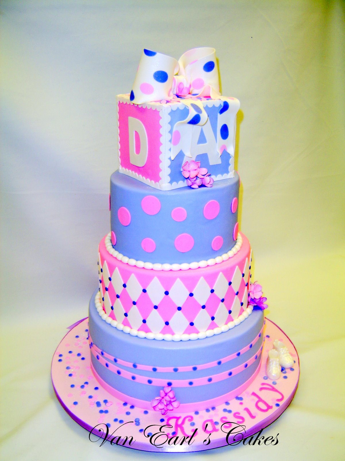 Pink and Purple Baby Shower Cake