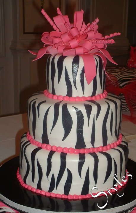 Pink Zebra Birthday Cake