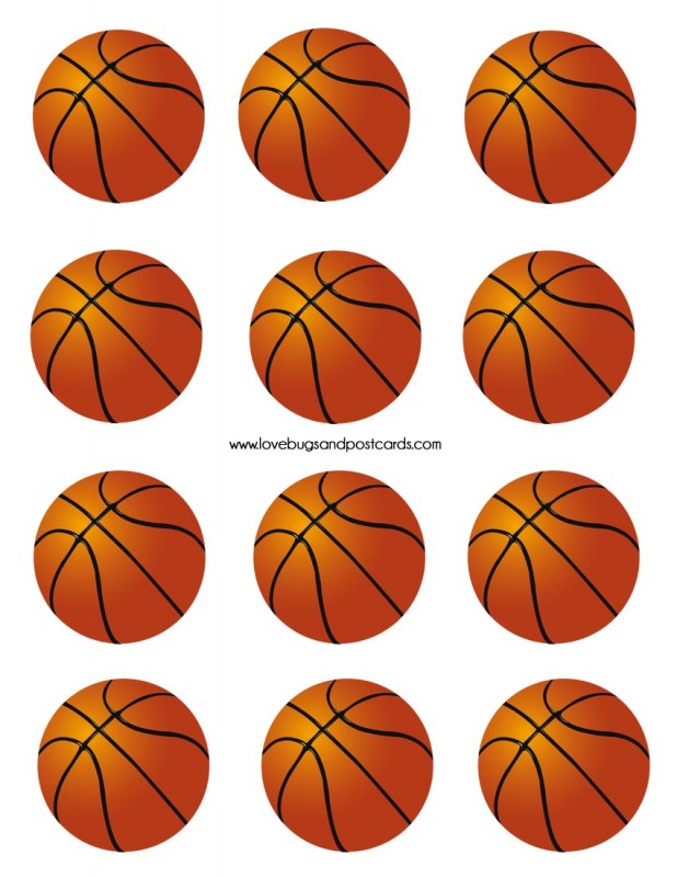 Printable Basketball Cupcake Toppers