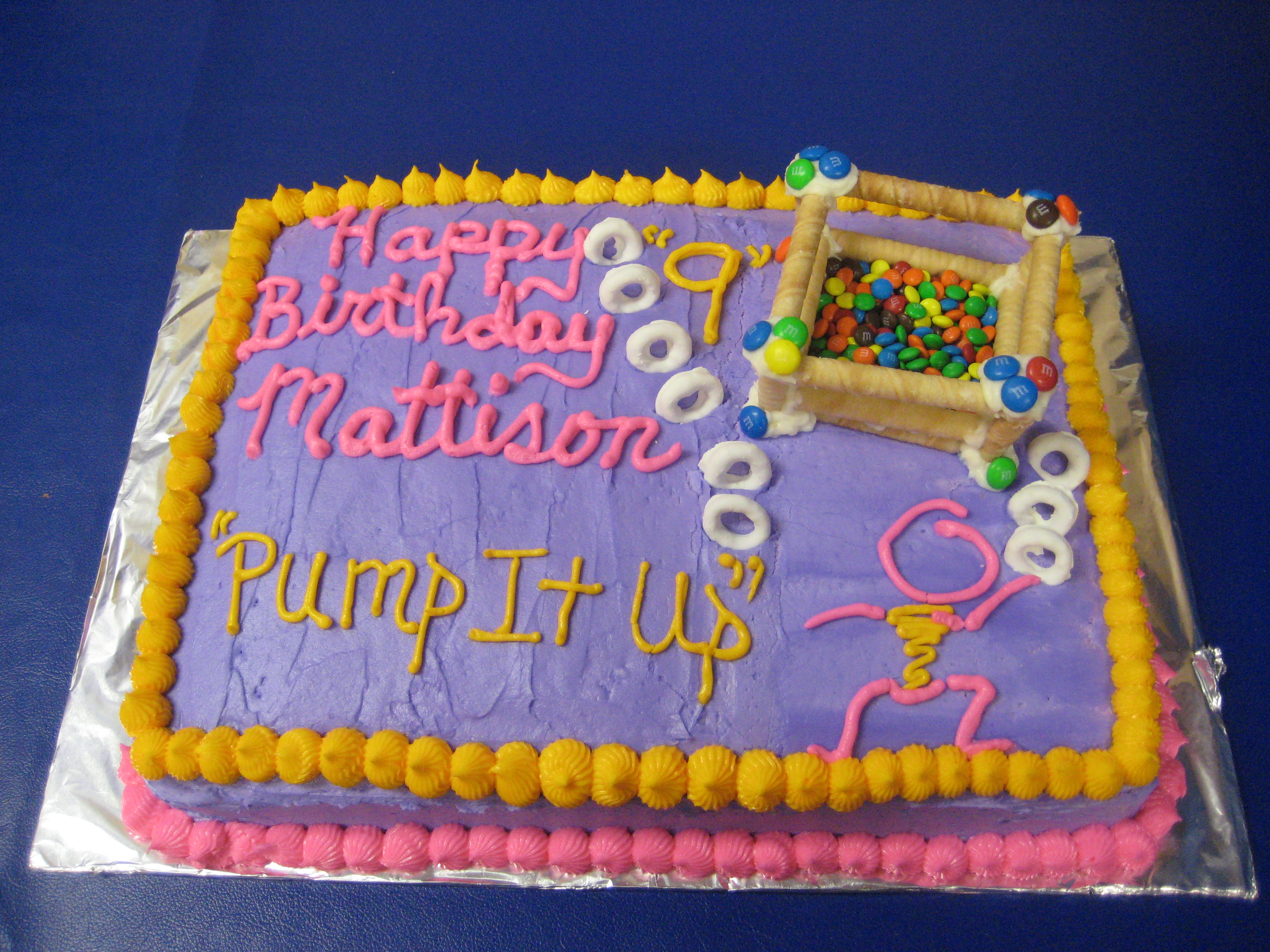 Pump It Up Birthday Cake