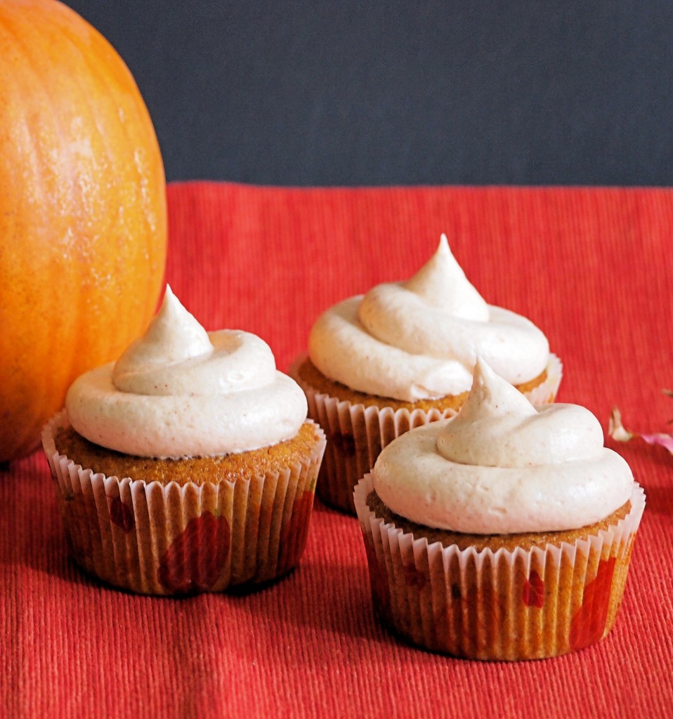 Pumpkin Cupcakes with Cream Cheese Frosting