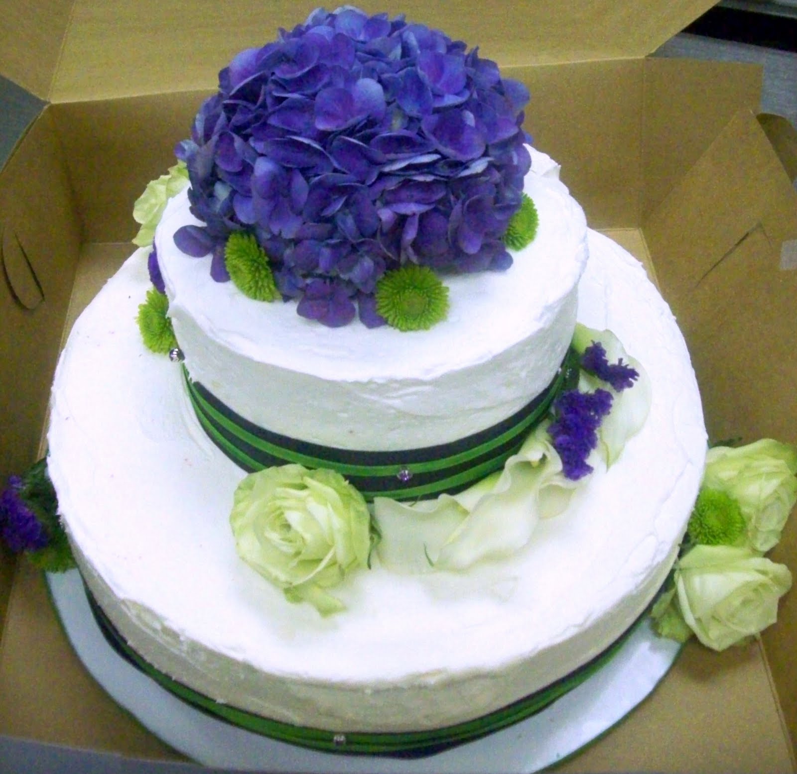 Purple and Lime Wedding Cake