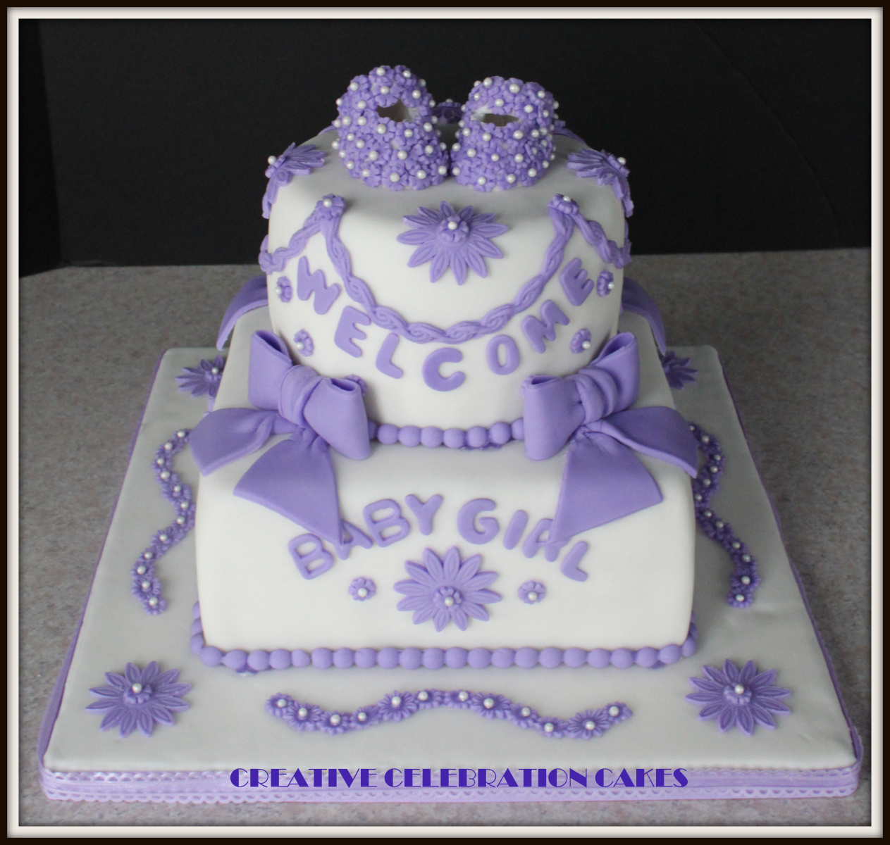 Purple Baby Shower Cake Ideas for Girls