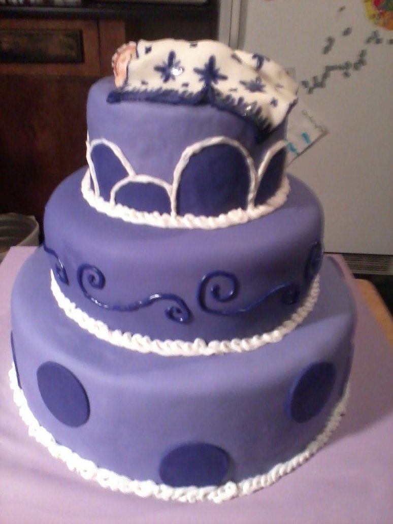 Purple Baby Shower Cake