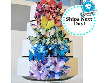 Rainbow Butterfly Cake Topper