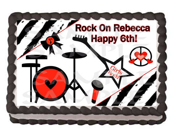 Rock Star Birthday Sheet Cakes