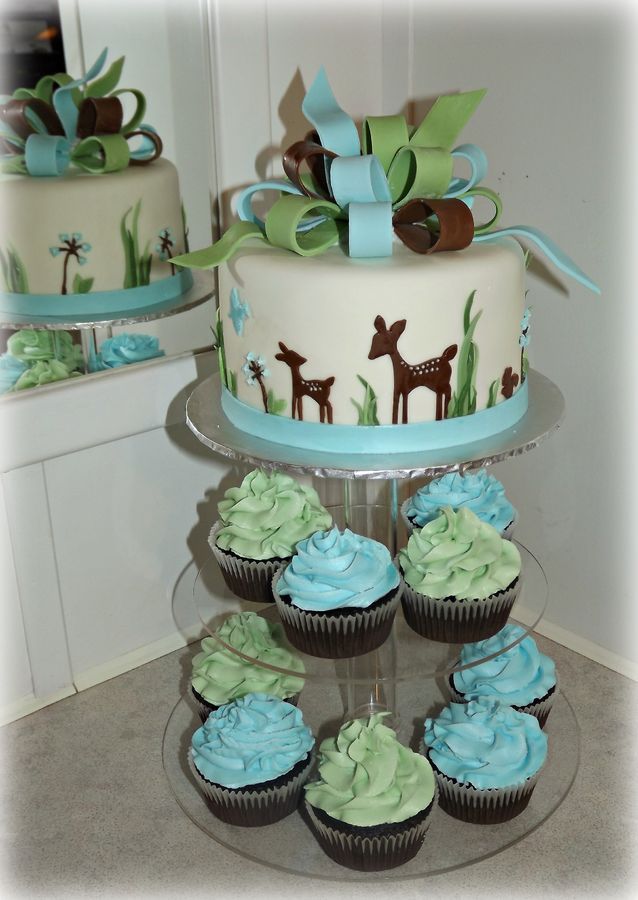 5 Photos of Deer Baby Shower Cakes And Cupcakes