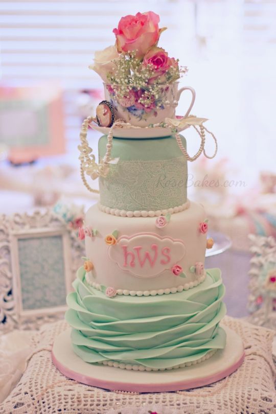 Shabby Chic Baby Shower Cake