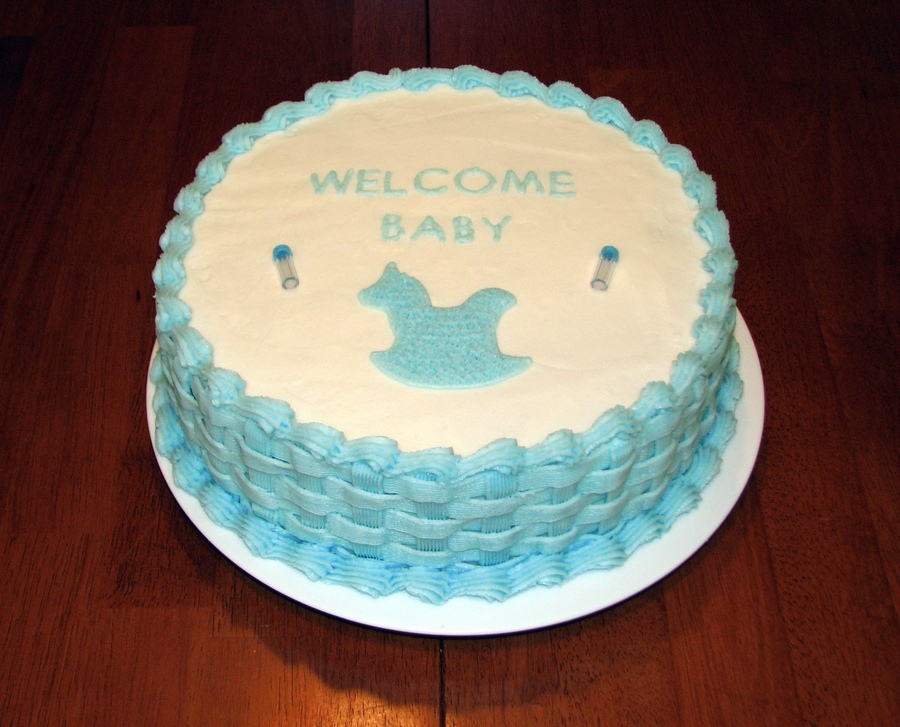 Simple Baby Boy Shower Cake