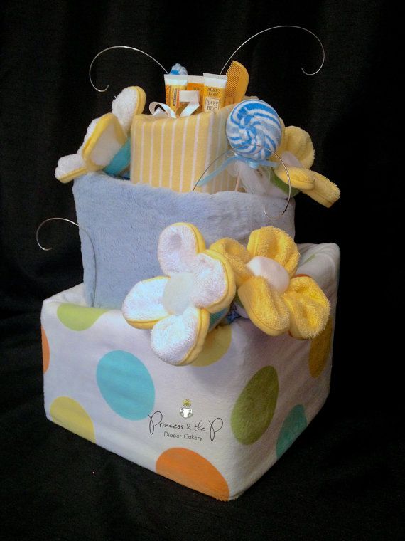 Square Topsy Turvy Diaper Cake