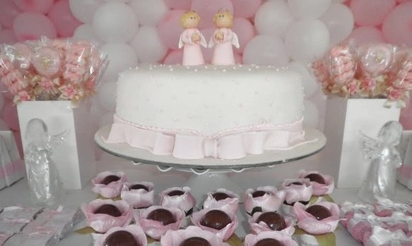 Twin Girls Baby Shower Cake