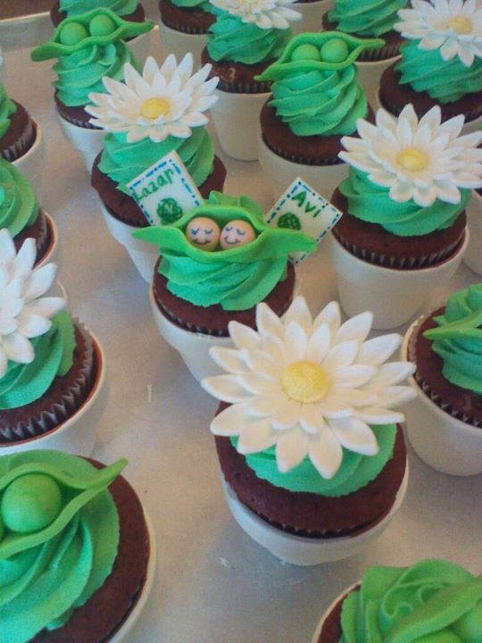 Twin Girls Baby Shower Cupcakes