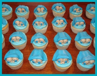 Twins Baby Shower Cupcakes