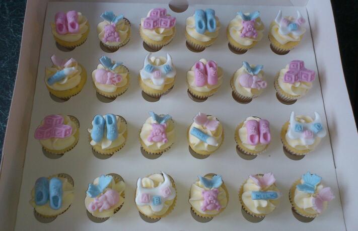 Twins Baby Shower Cupcakes