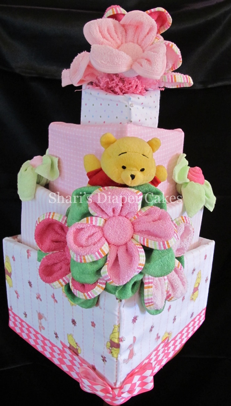 Winnie the Pooh Baby Shower Diaper Cake