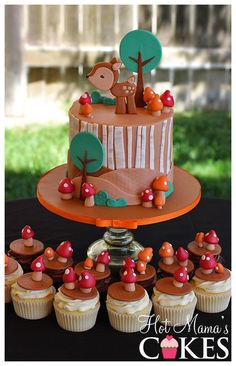 Woodland Theme Baby Shower Cake