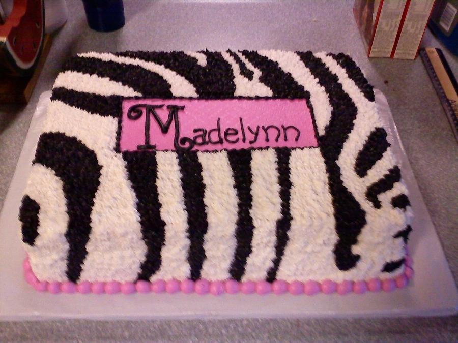 Zebra Print Baby Shower Cake