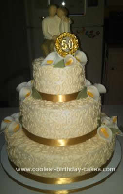 50th Wedding Anniversary Cakes Designs