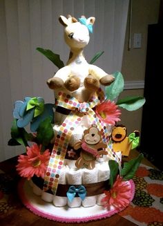 Baby Jungle Theme Diaper Cake