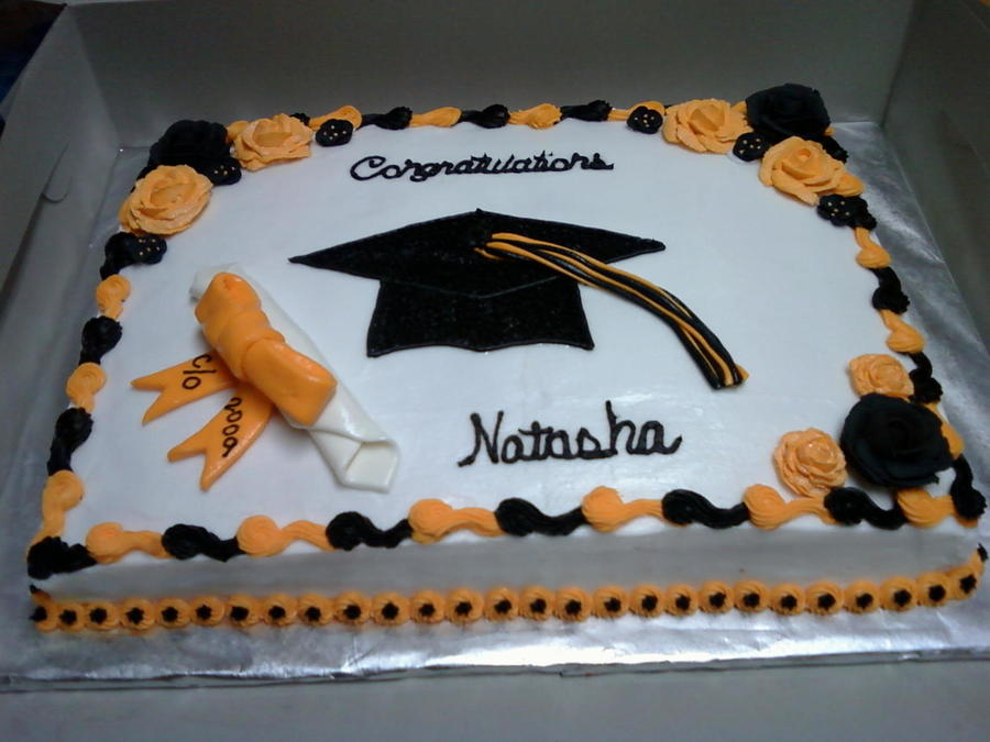 Black and Gold Graduation Cake