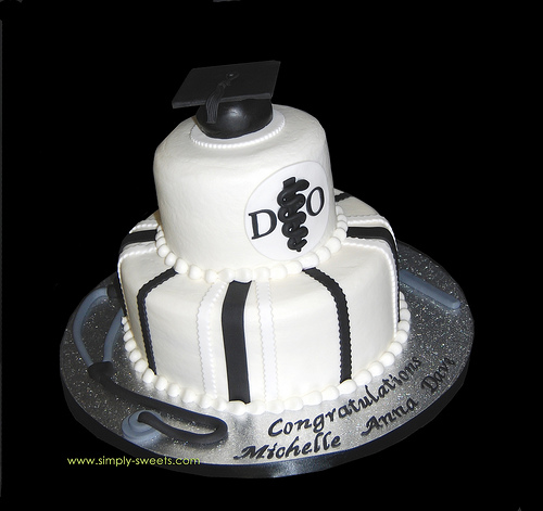 Black and White Graduation Cake