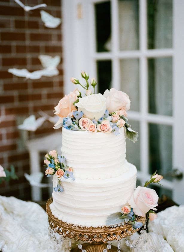 Blue Buttercream Wedding Cakes