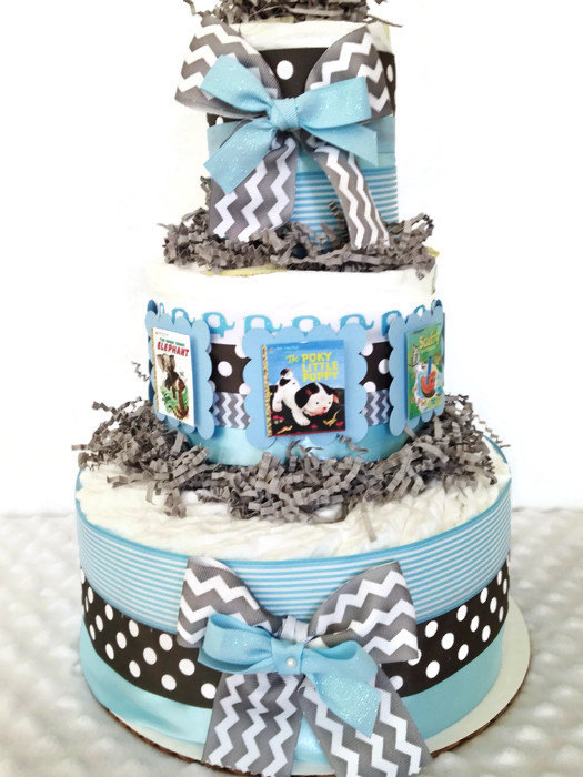 Book Themed Diaper Cake