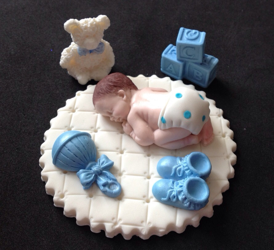 Boy Baby Shower Fondant Cake Toppers