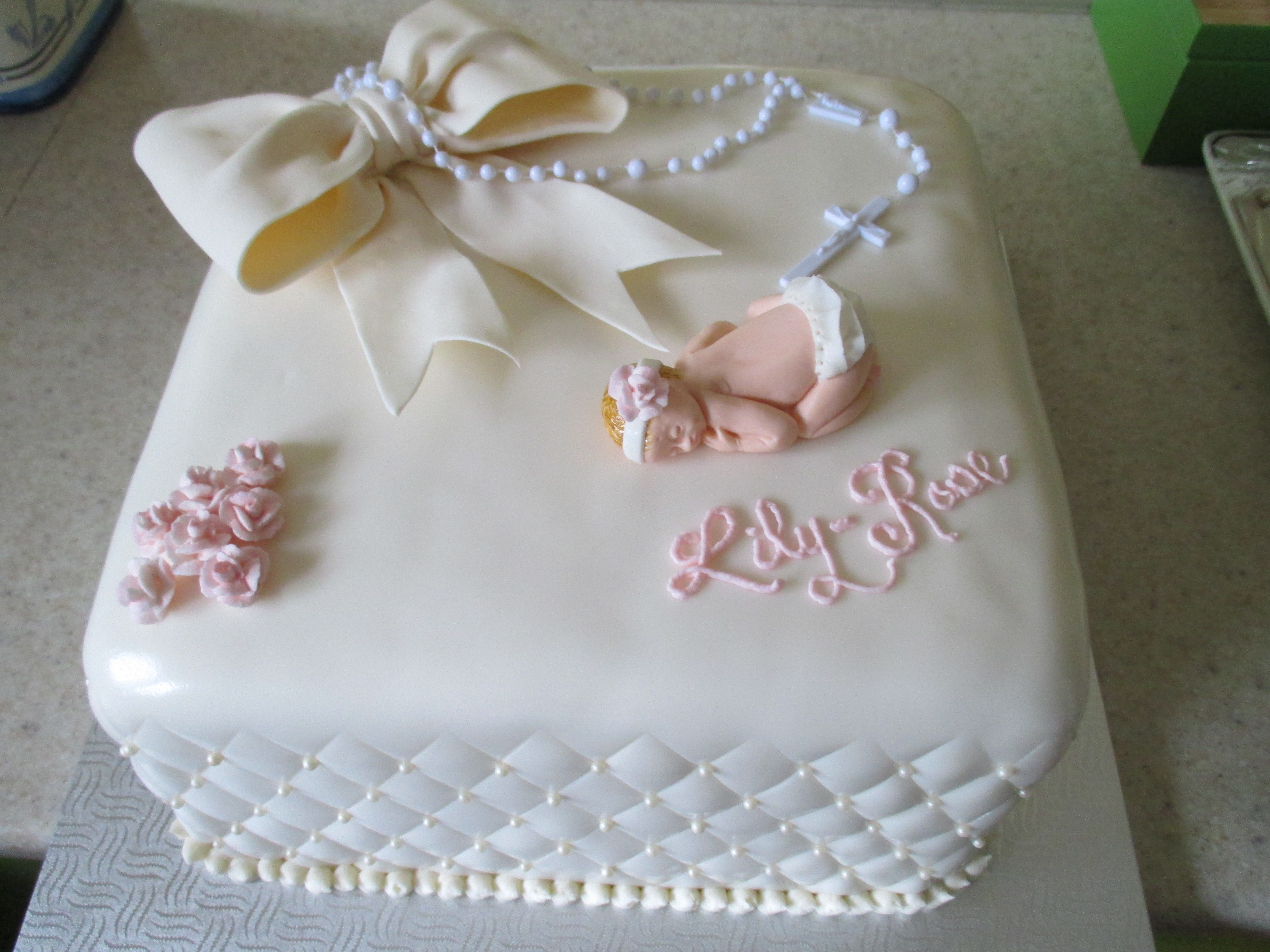 Buttercream Baptism Cake Girl